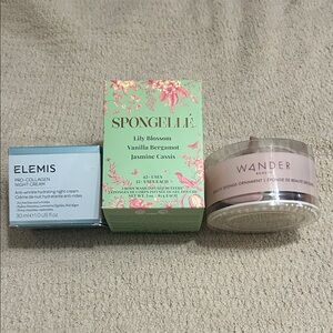 🎄 ELEMIS Night Cream with Spongellé and Wander Beauty Bundle Set 🎄